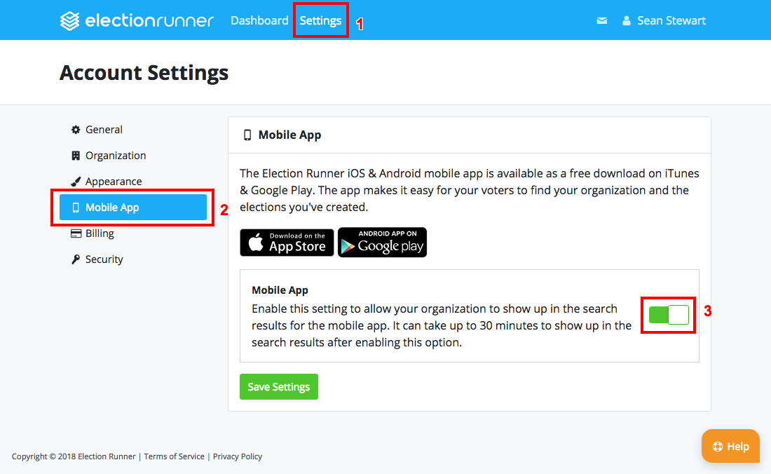 Election Runner Voting Mobile App